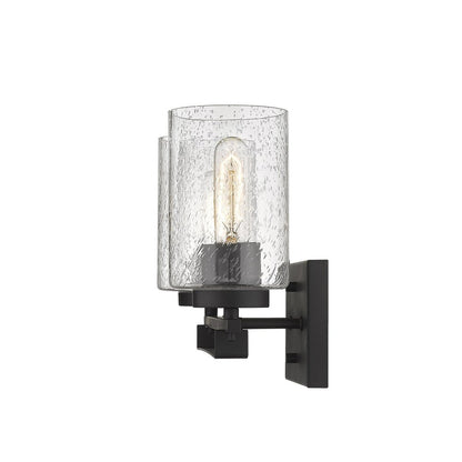 10" Black And Clear Metal Vanity Flush Mounted Sconce HomeRoots