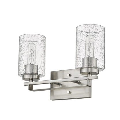 10" Silver And Clear Metal Vanity Flush Mounted Sconce HomeRoots