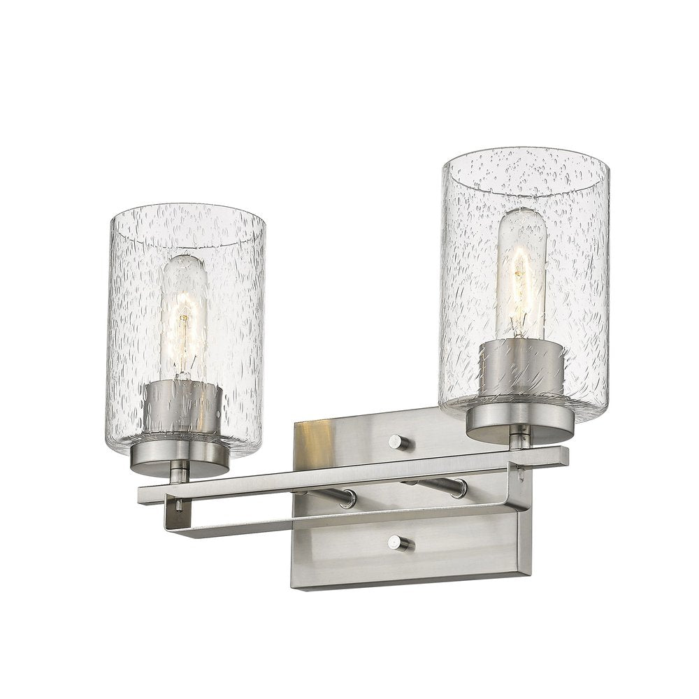 10" Silver And Clear Metal Vanity Flush Mounted Sconce HomeRoots