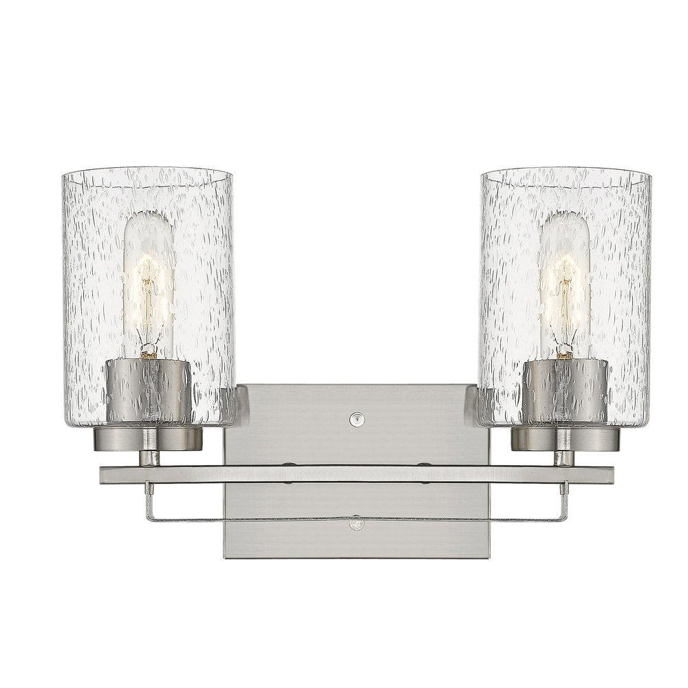 10" Silver And Clear Metal Vanity Flush Mounted Sconce HomeRoots
