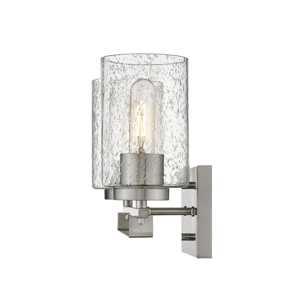 10" Silver And Clear Metal Vanity Flush Mounted Sconce HomeRoots