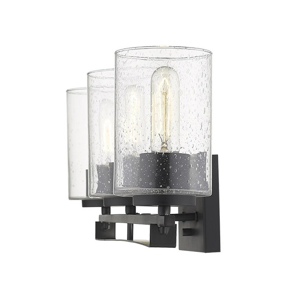 10" Black And Clear Metal Vanity Flush Mounted Sconce HomeRoots