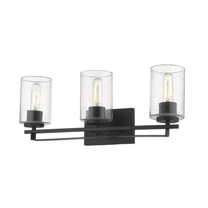 10" Black And Clear Metal Vanity Flush Mounted Sconce HomeRoots