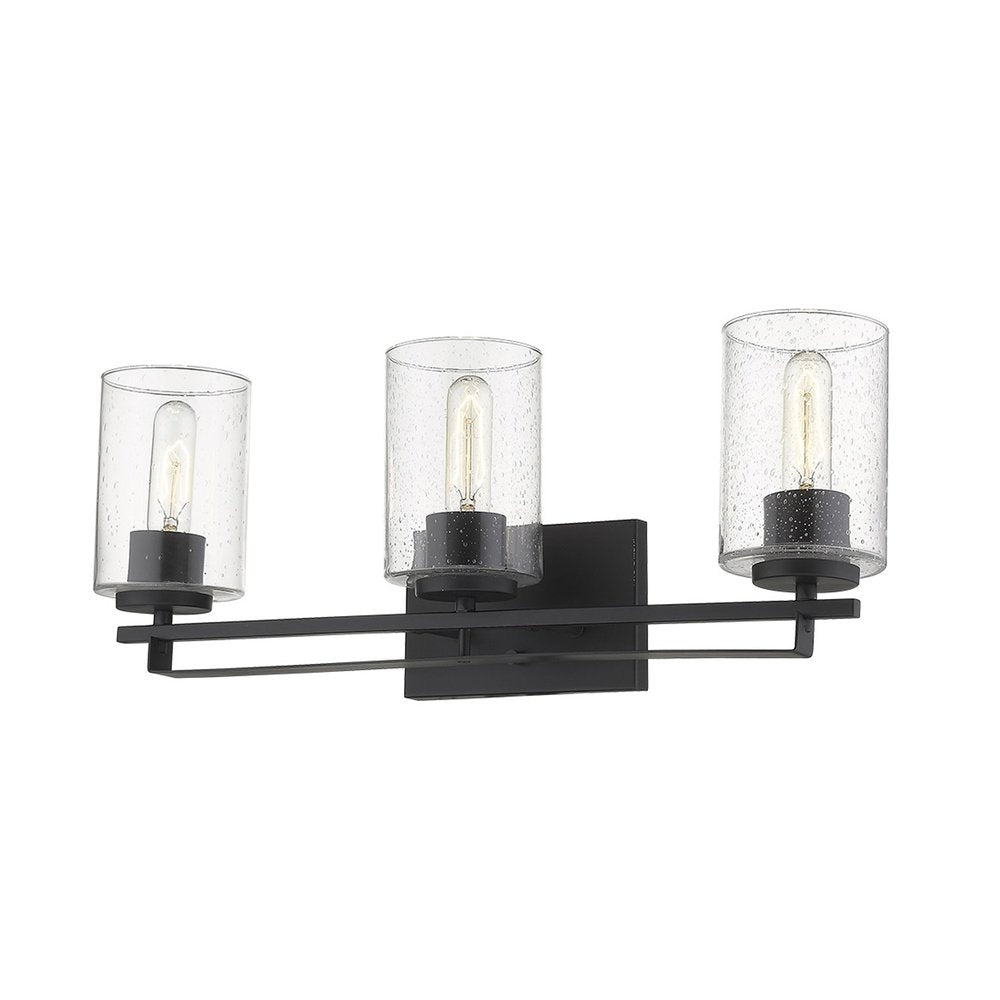 10" Black And Clear Metal Vanity Flush Mounted Sconce HomeRoots
