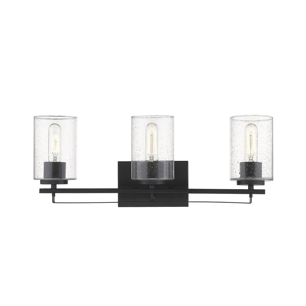 10" Black And Clear Metal Vanity Flush Mounted Sconce HomeRoots