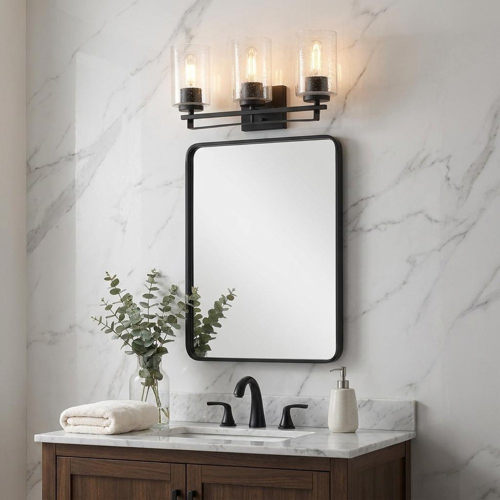 10" Black And Clear Metal Vanity Flush Mounted Sconce HomeRoots
