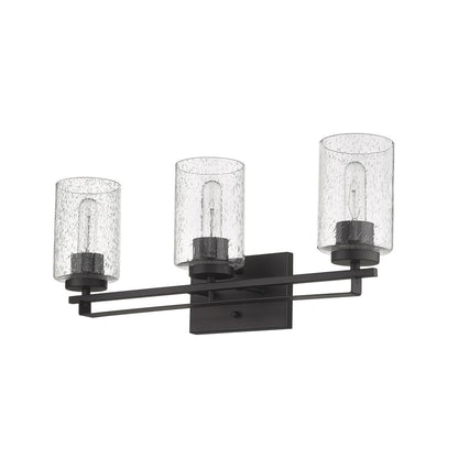 Bronze Metal and Textured Glass Three Light Wall Sconce HomeRoots