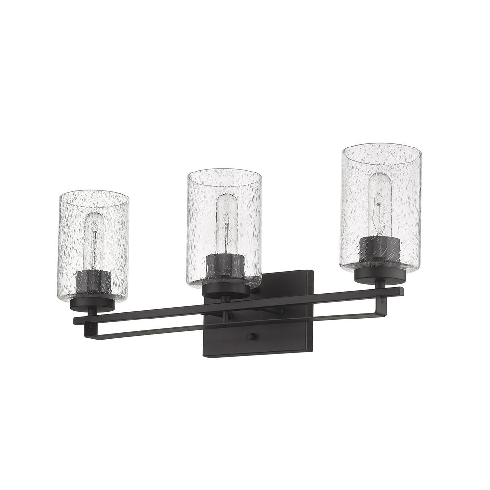 10" Black And Clear Metal Vanity Flush Mounted Sconce HomeRoots