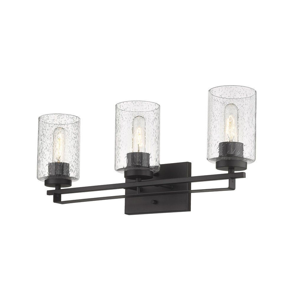 10" Black And Clear Metal Vanity Flush Mounted Sconce HomeRoots