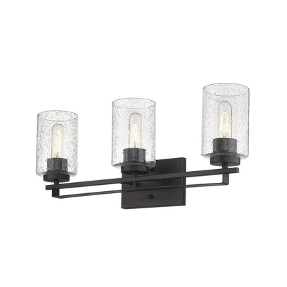 10" Black And Clear Metal Vanity Flush Mounted Sconce HomeRoots