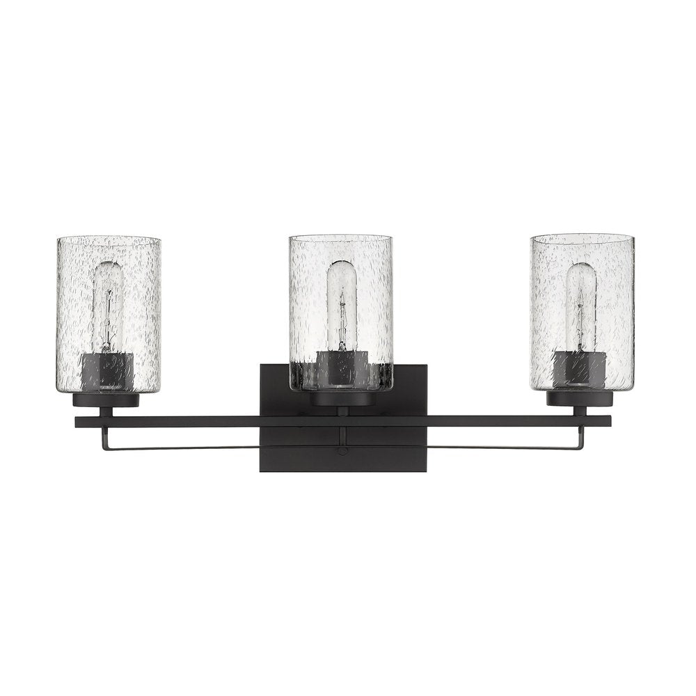 Bronze Metal and Textured Glass Three Light Wall Sconce HomeRoots