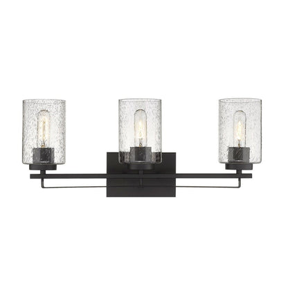 Bronze Metal and Textured Glass Three Light Wall Sconce HomeRoots