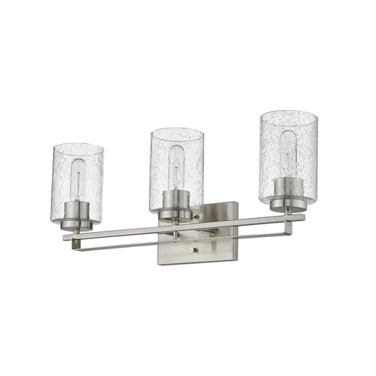 10" Clear And Silver Metal Vanity Flush Mounted Sconce HomeRoots