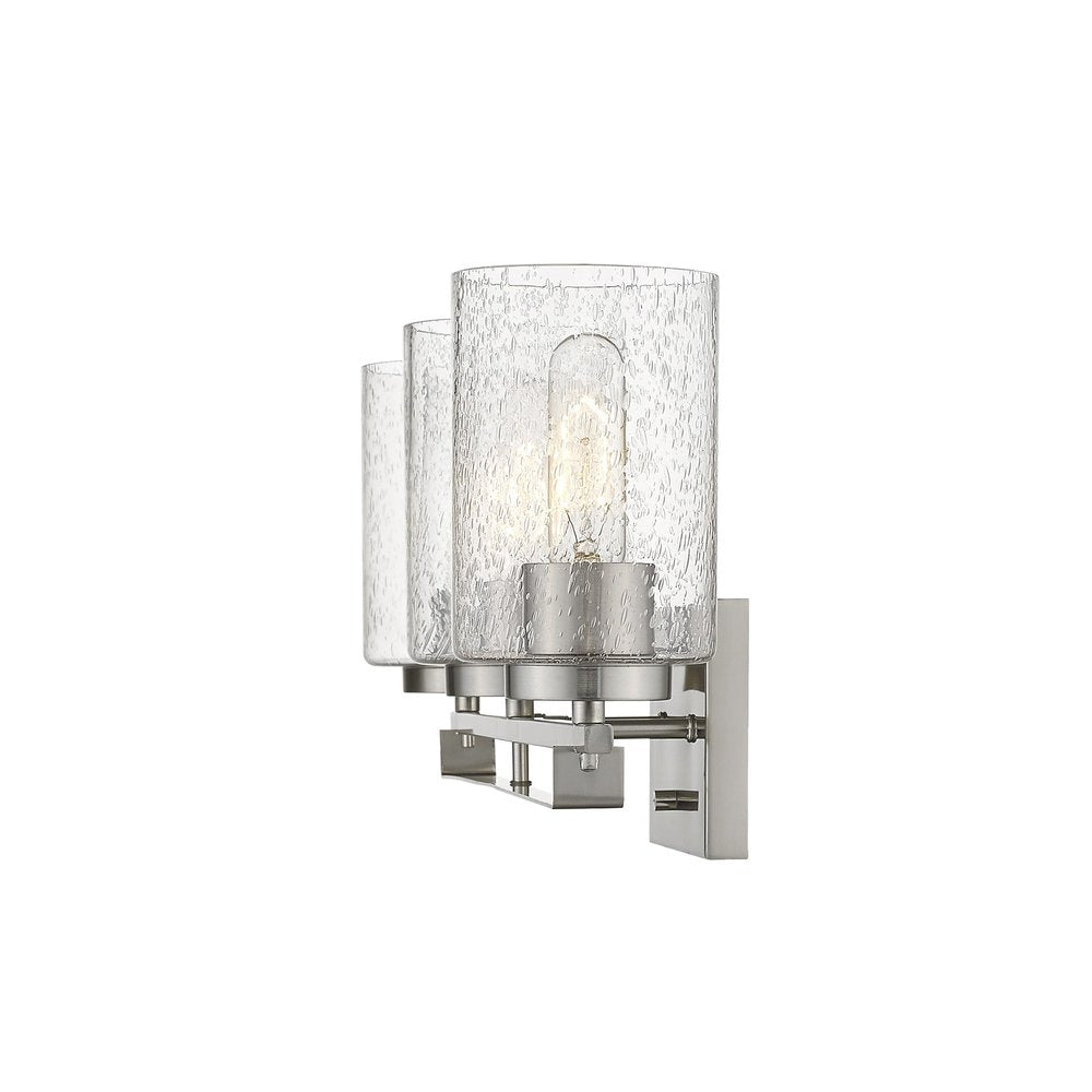 10" Clear And Silver Metal Vanity Flush Mounted Sconce HomeRoots