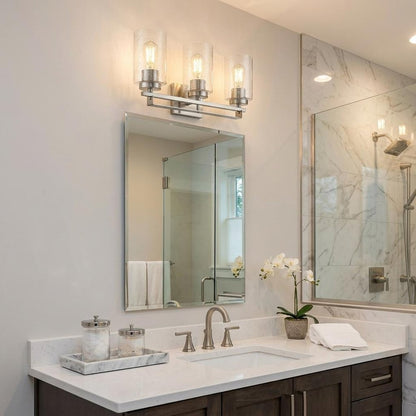 10" Clear And Silver Metal Vanity Flush Mounted Sconce HomeRoots