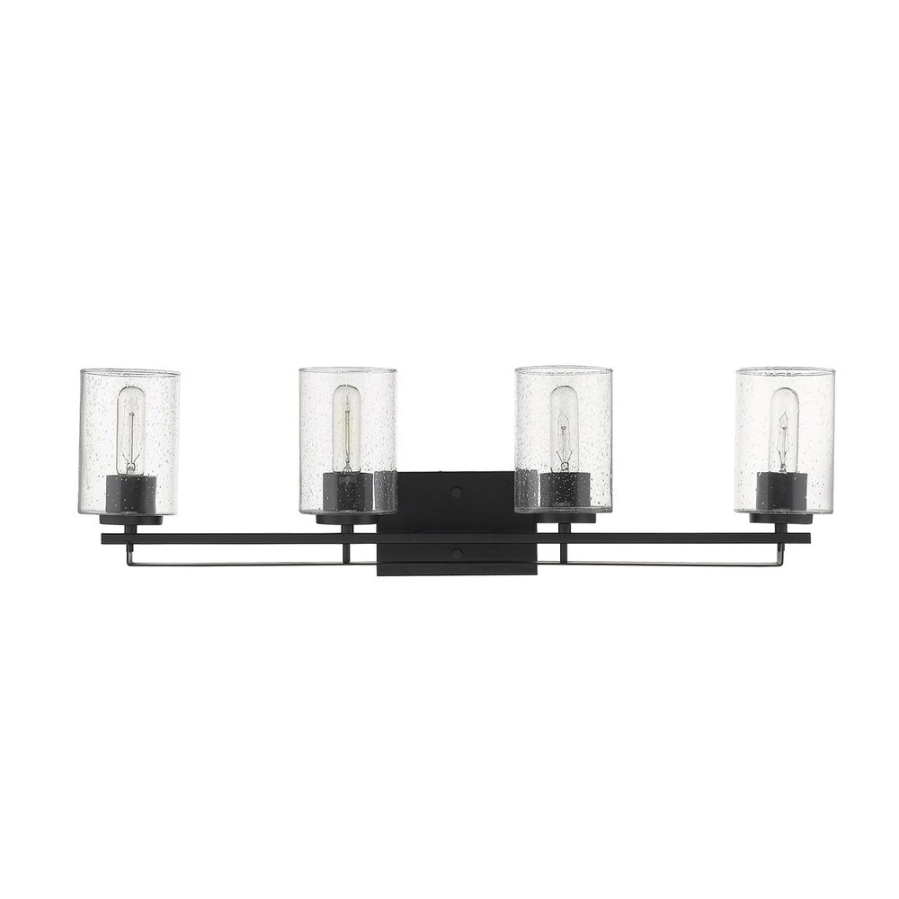 10" Black And Clear Metal Vanity Flush Mounted Sconce HomeRoots