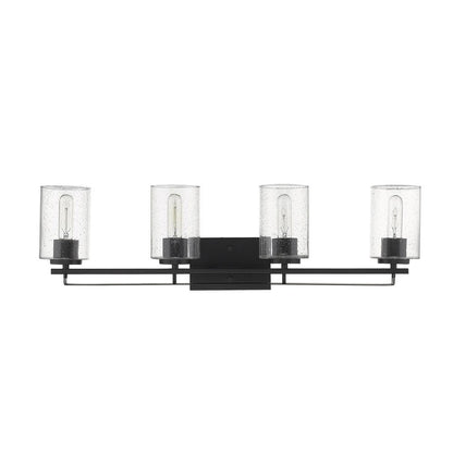 10" Black And Clear Metal Vanity Flush Mounted Sconce HomeRoots