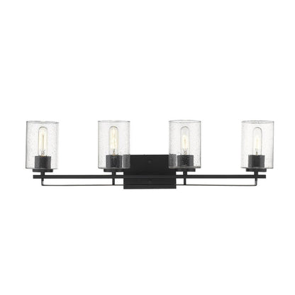 10" Black And Clear Metal Vanity Flush Mounted Sconce HomeRoots
