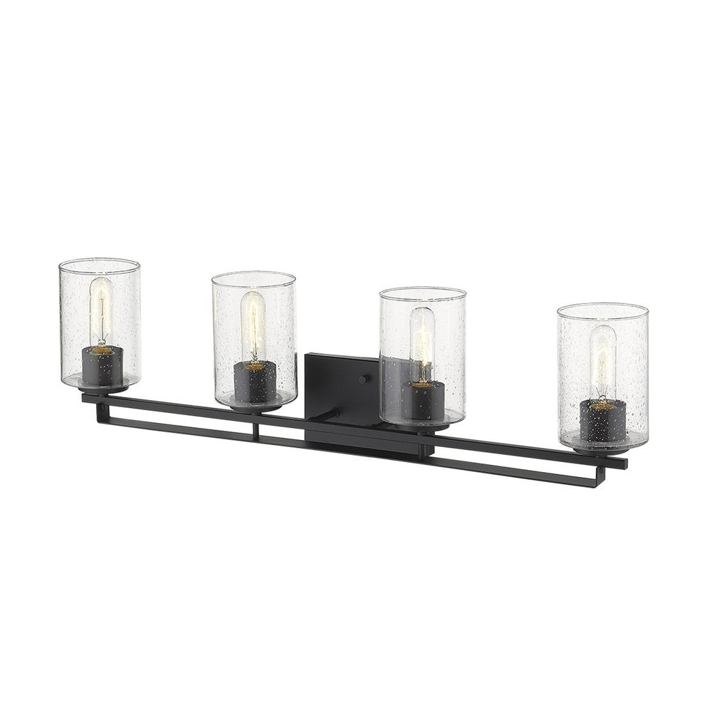 10" Black And Clear Metal Vanity Flush Mounted Sconce HomeRoots