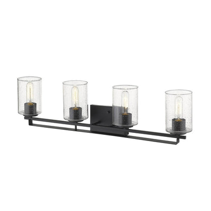 10" Black And Clear Metal Vanity Flush Mounted Sconce HomeRoots