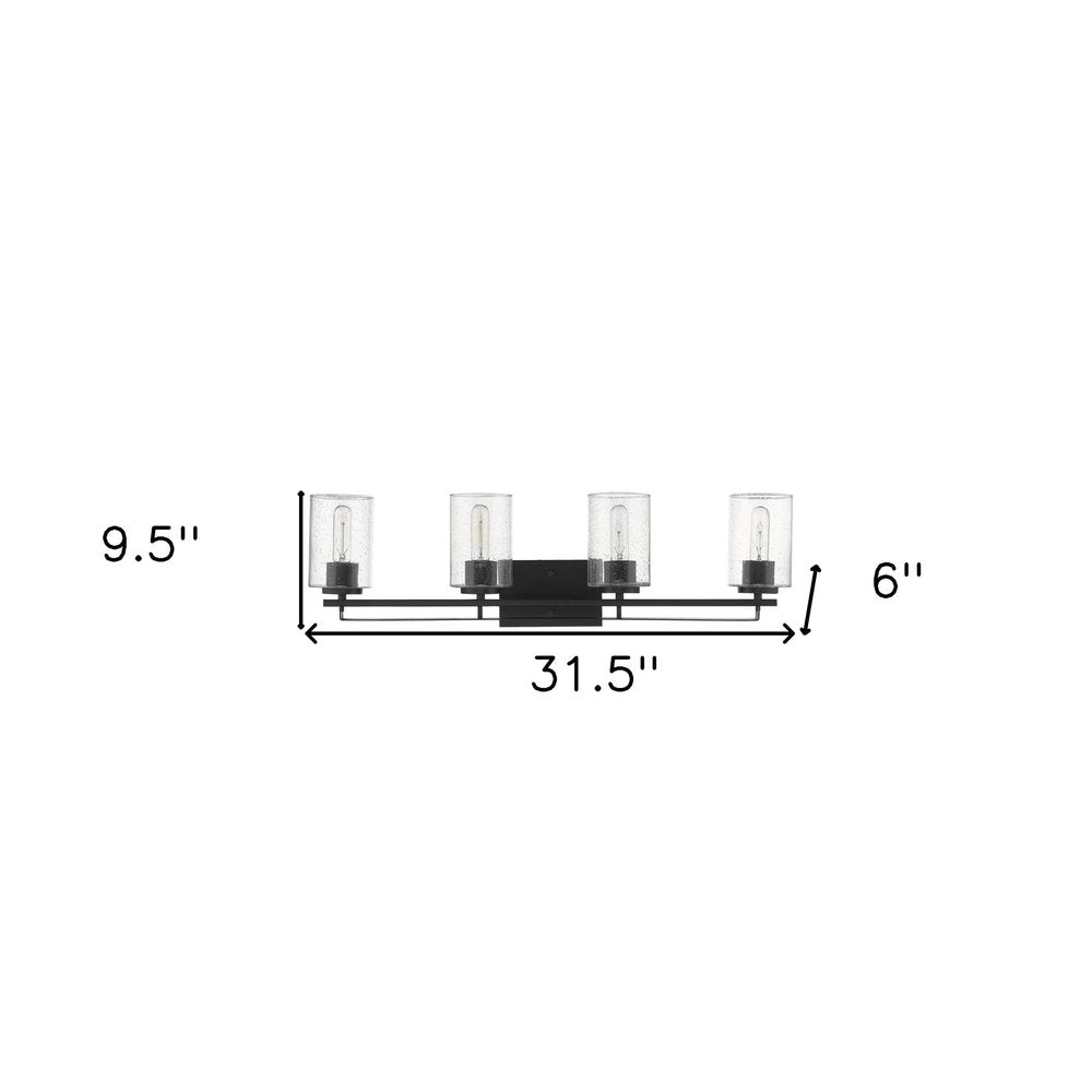 10" Black And Clear Metal Vanity Flush Mounted Sconce HomeRoots