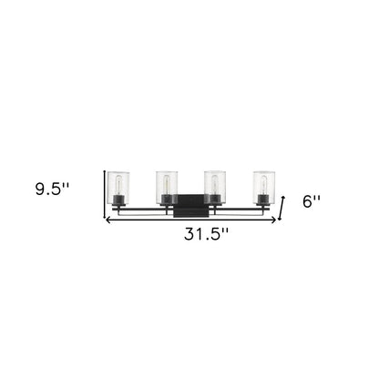 10" Black And Clear Metal Vanity Flush Mounted Sconce HomeRoots