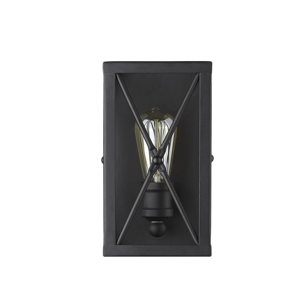 Matte Black Metal Geometric Wall Light HomeRoots