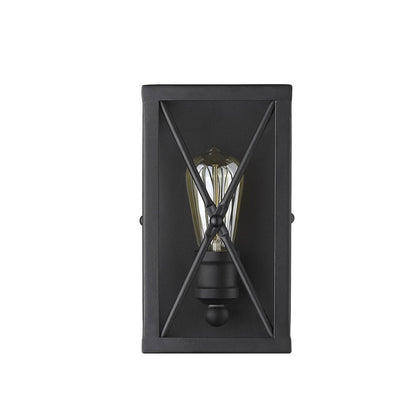 Matte Black Metal Geometric Wall Light HomeRoots