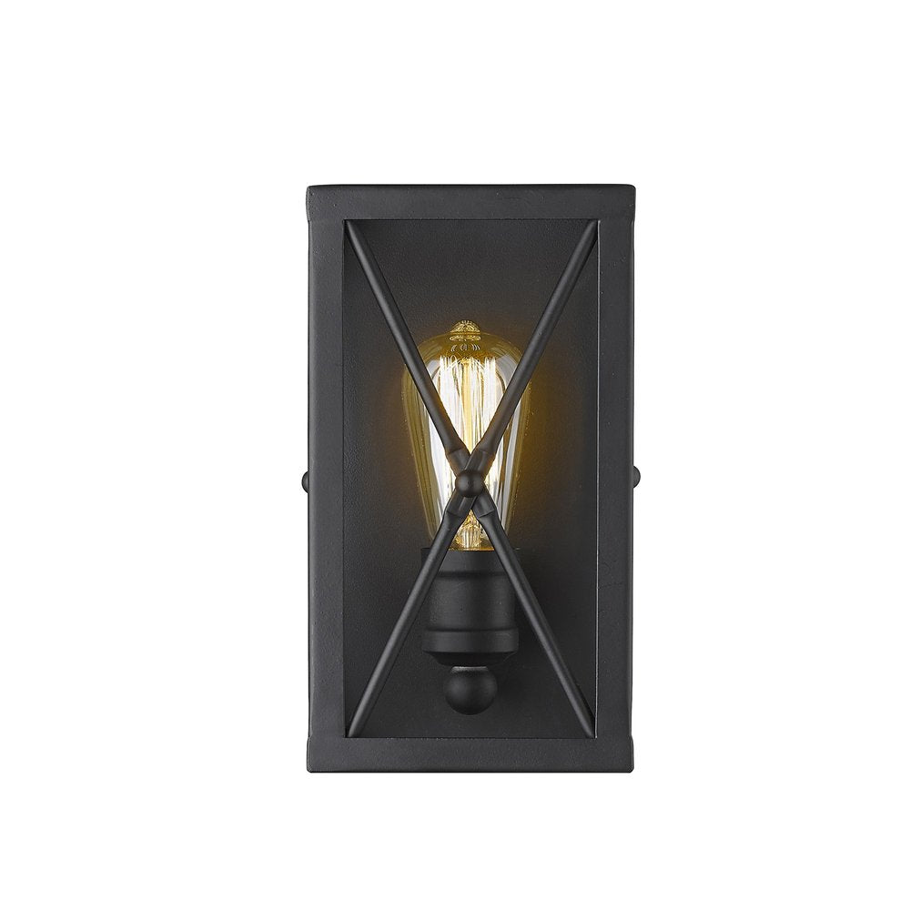 Matte Black Metal Geometric Wall Light HomeRoots