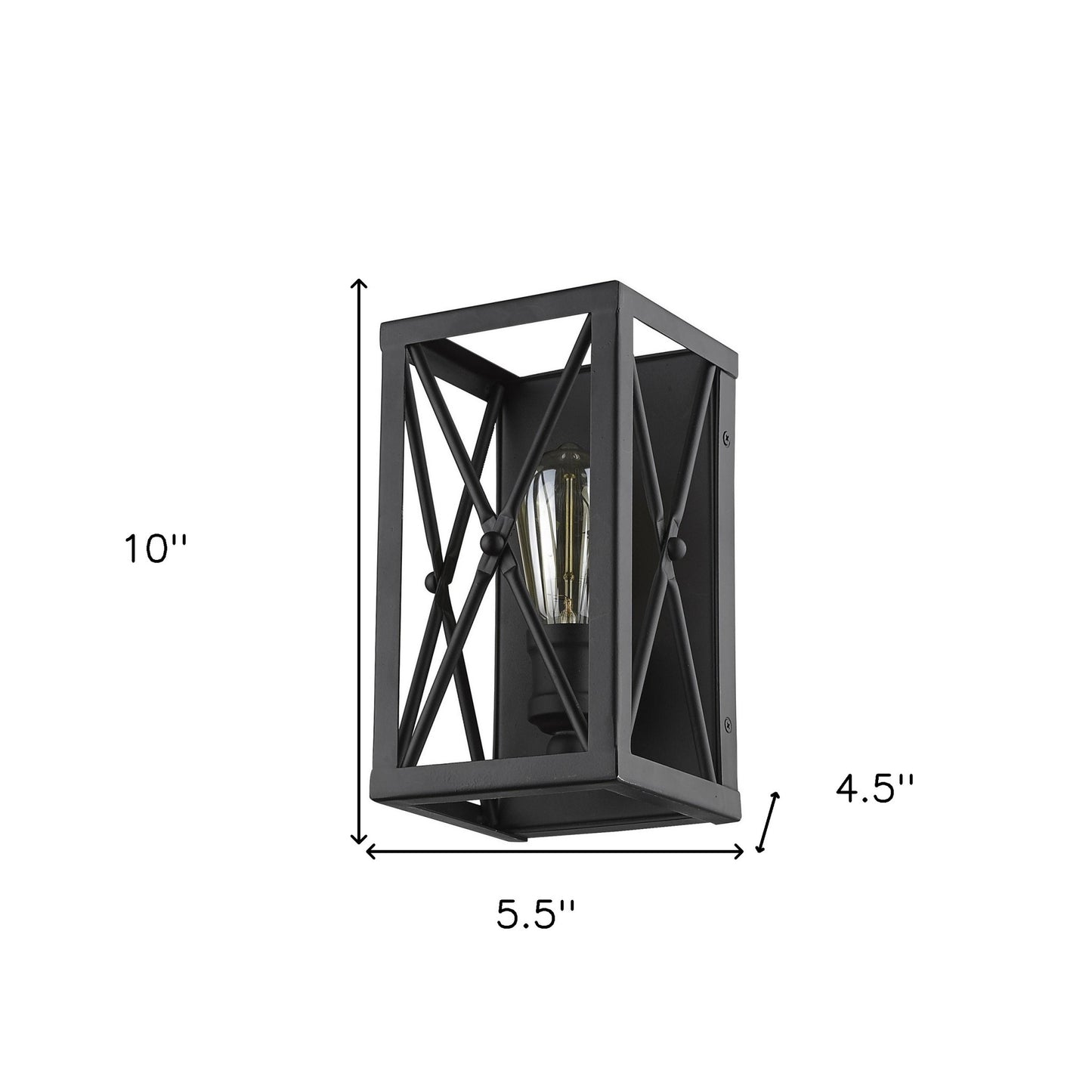 Matte Black Metal Geometric Wall Light