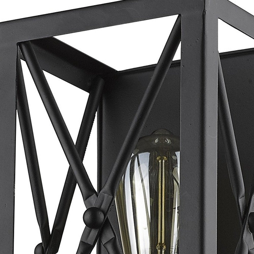 Matte Black Metal Geometric Wall Light HomeRoots