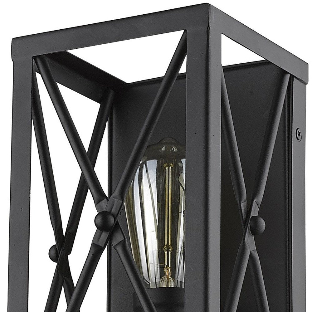 Matte Black Metal Geometric Wall Light HomeRoots