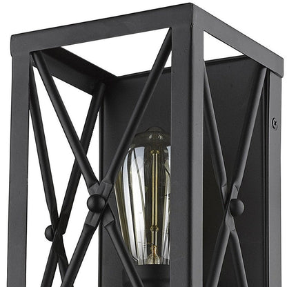 Matte Black Metal Geometric Wall Light HomeRoots
