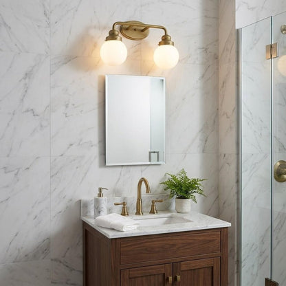 12" Brass And White Metal Vanity Flush Mounted Sconce HomeRoots