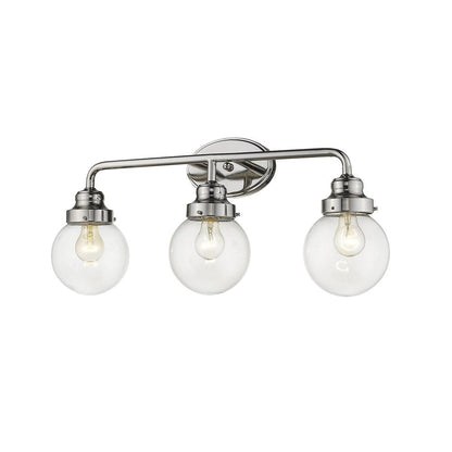 12" Silver And Clear Metal and Glass Vanity Flush Mounted Sconce HomeRoots