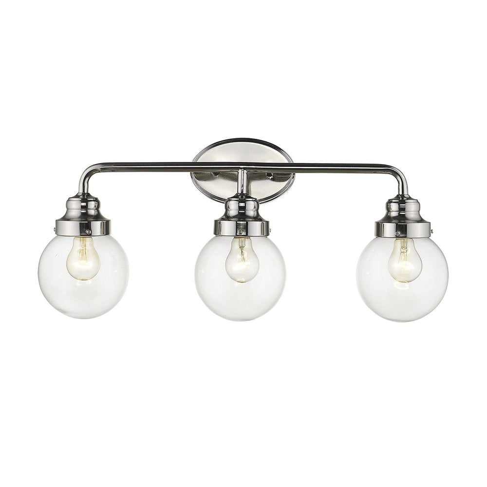 12" Silver And Clear Metal and Glass Vanity Flush Mounted Sconce HomeRoots
