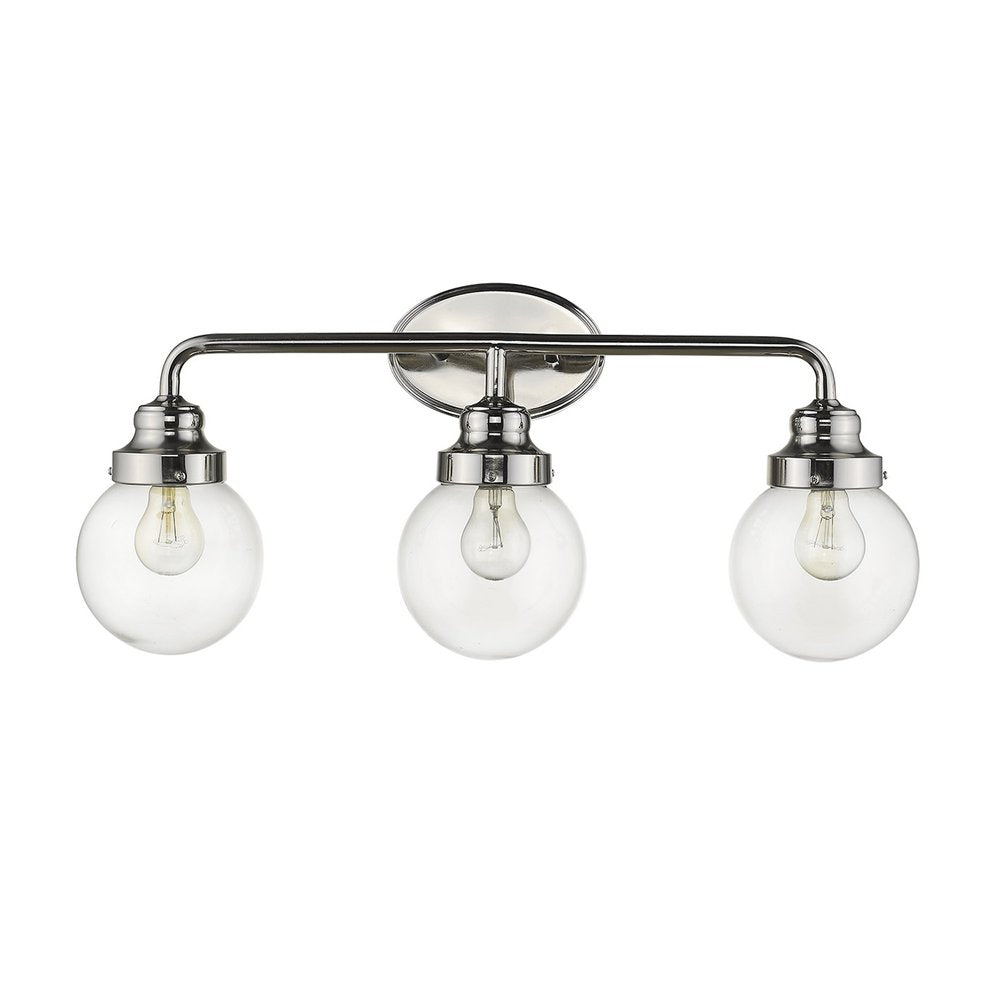 12" Silver And Clear Metal and Glass Vanity Flush Mounted Sconce HomeRoots