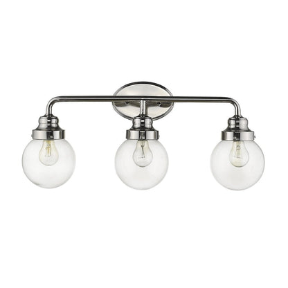 12" Silver And Clear Metal and Glass Vanity Flush Mounted Sconce HomeRoots