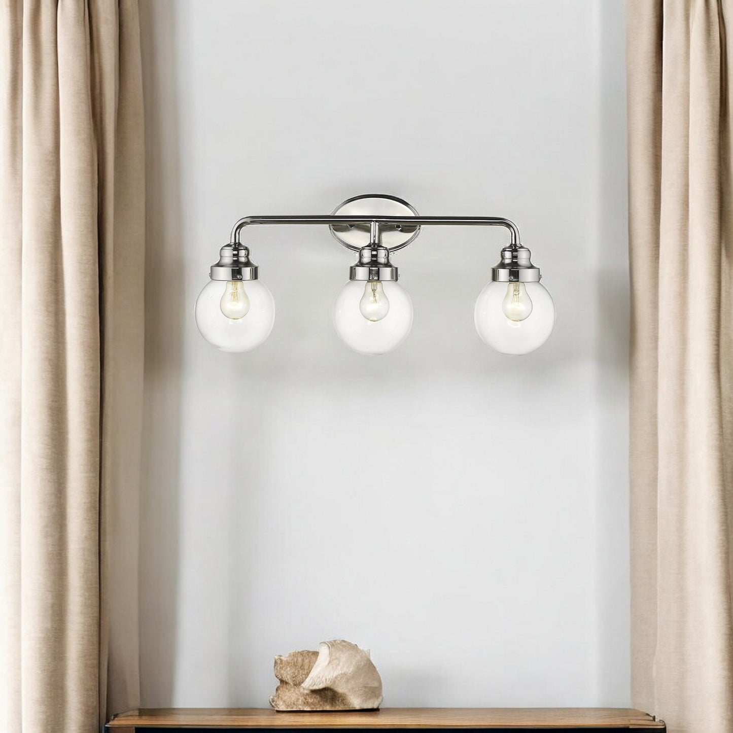 Portsmith 3-Light Polished Nickel Vanity