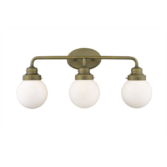 12" Brass And White Metal and Glass Vanity Flush Mounted Sconce HomeRoots