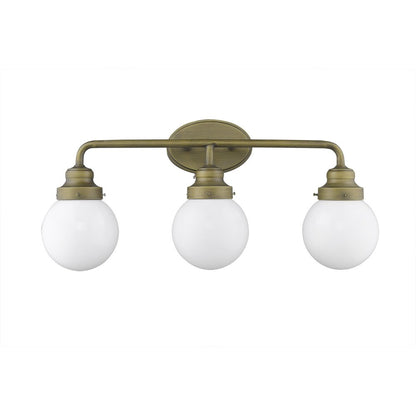 12" Brass And White Metal and Glass Vanity Flush Mounted Sconce HomeRoots