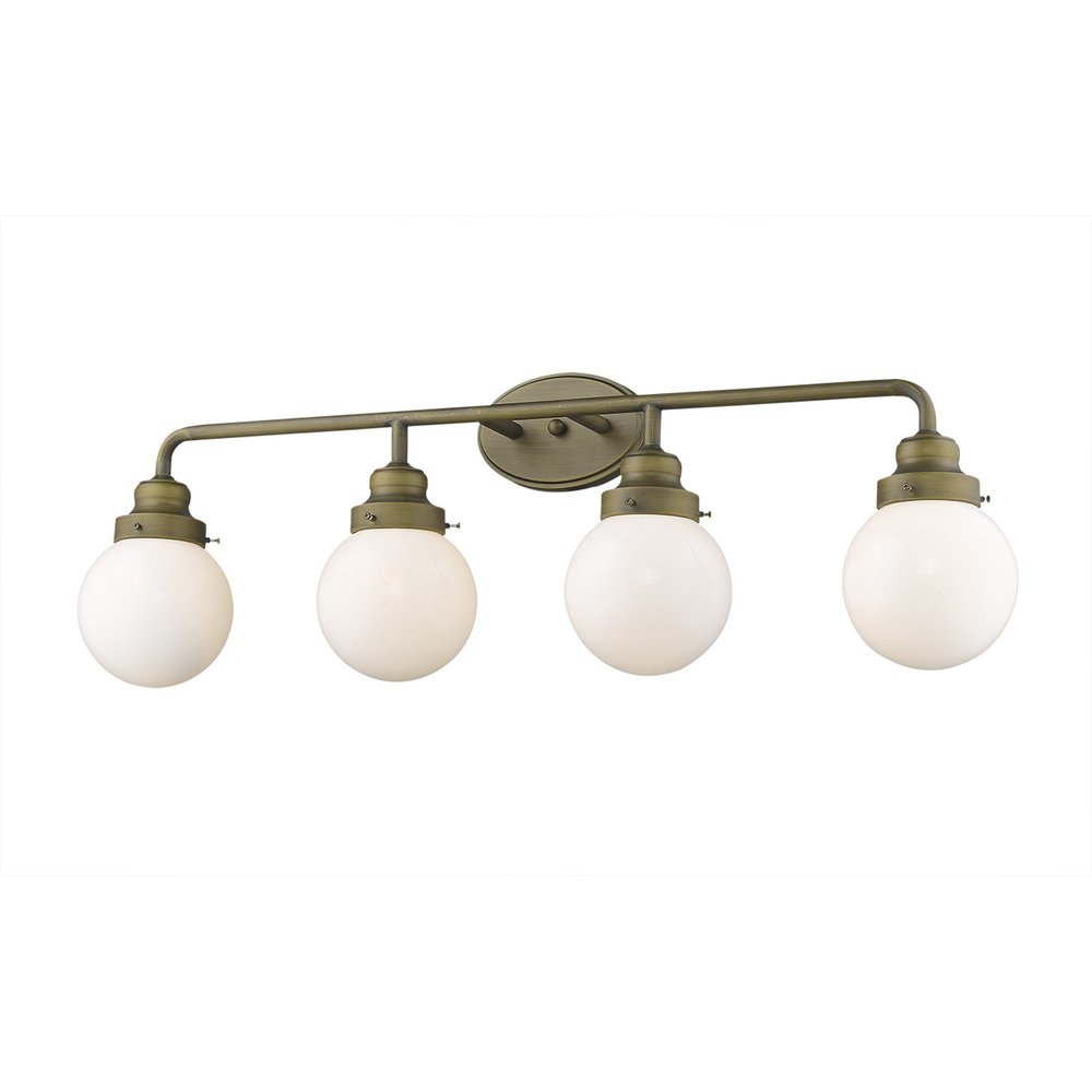 12" Brass And White Metal and Glass Vanity Flush Mounted Sconce HomeRoots