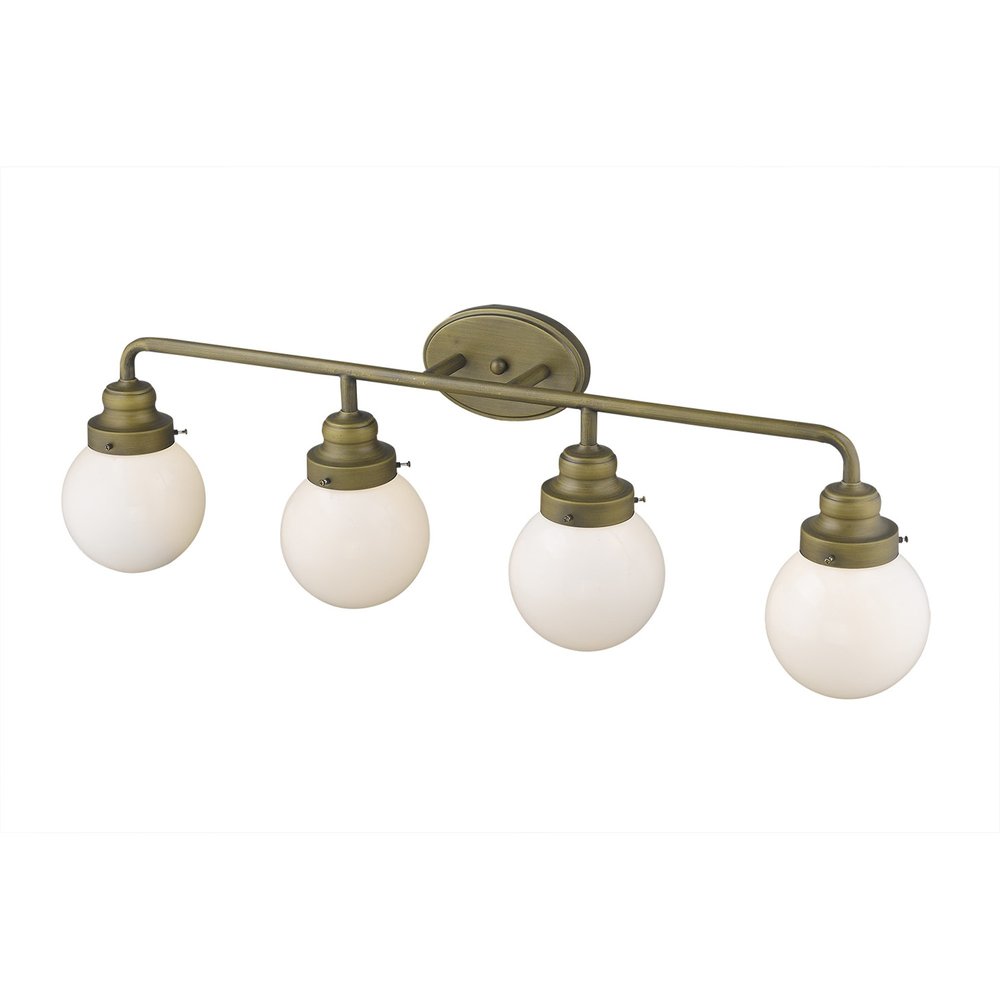 12" Brass And White Metal and Glass Vanity Flush Mounted Sconce HomeRoots