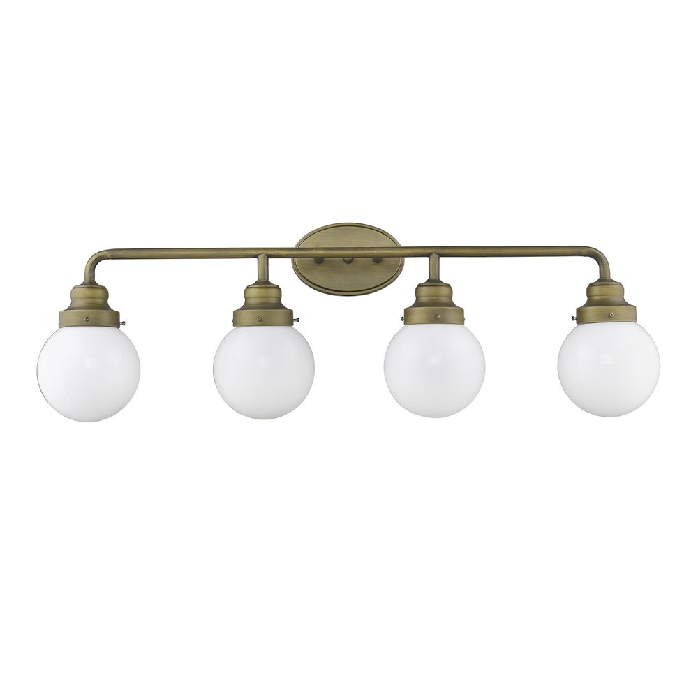 12" Brass And White Metal and Glass Vanity Flush Mounted Sconce HomeRoots