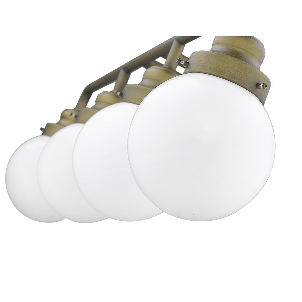 12" Brass And White Metal and Glass Vanity Flush Mounted Sconce HomeRoots