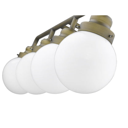 12" Brass And White Metal and Glass Vanity Flush Mounted Sconce HomeRoots