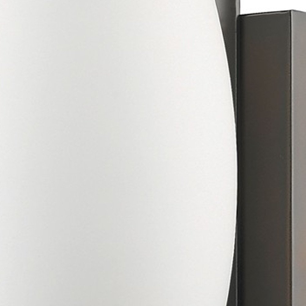 Geometric Bronze Wall Sconce with Frosted Glass Shade — view 5