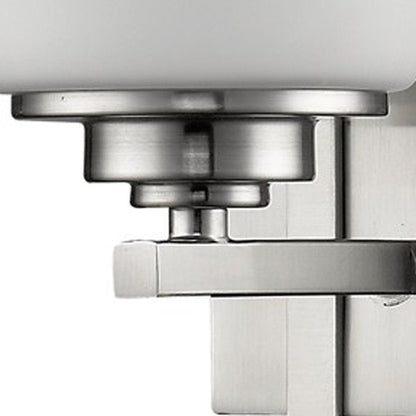 Geometric Silver Wall Sconce with Frosted Glass Shade