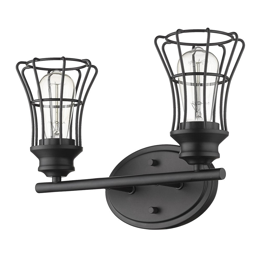 9" Black Metal Vanity Flush Mounted Sconce HomeRoots