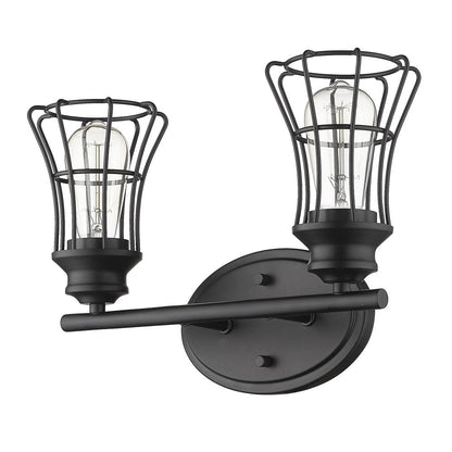 9" Black Metal Vanity Flush Mounted Sconce HomeRoots